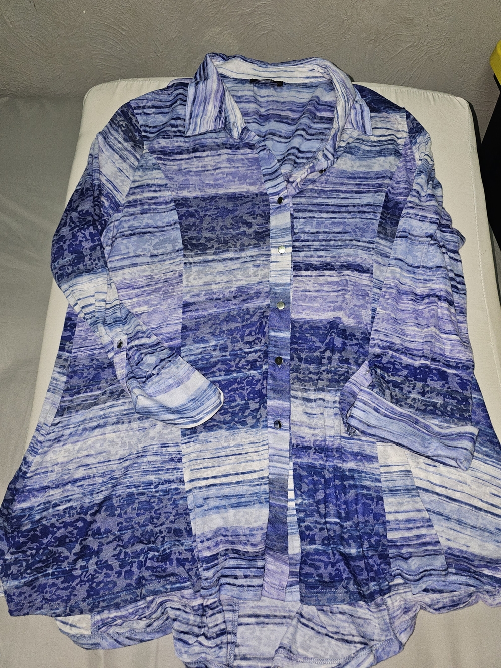 Cocomo Blue Striped and Patterned Casual Button-Down Shirt